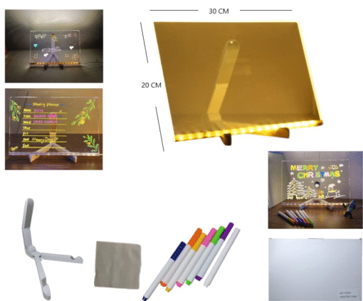 Pizarra LED marcadores 7 colores