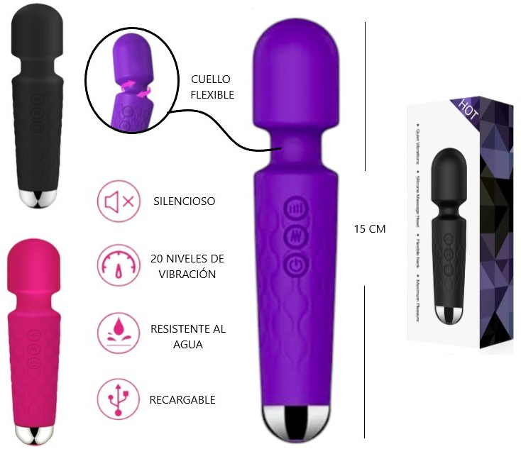 Vibrador de silicona cabeza flex