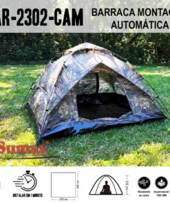 Carpa automatica camuflada para 4 personas con techo. primera calidad !!!