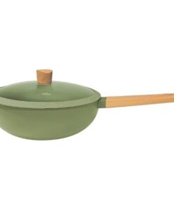 Wok 28c alum. c/antiad t/vid Olive mgo s/mad HUDSON (18287)