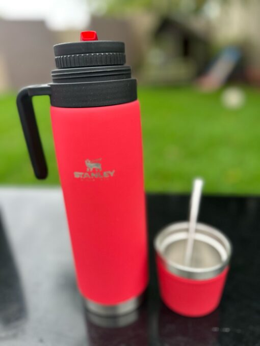 Termo media manija 1lt grabado. Tapa mate +bombilla - Imagen 2