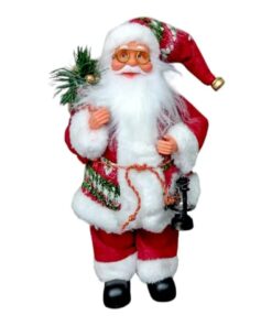 Papá noel 30c r/blanca c/ bolsa y lampara (24349)