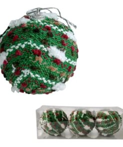 Bocha navidad 8c textil verde (24281)