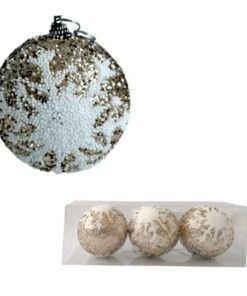 Bocha navidad 8c glitter dorado s/nieve (24179)