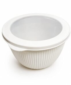 Bowls plastico c/rayas tapa siliconada 24×13