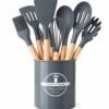 Set de utensilios x12 silicona + contenedor