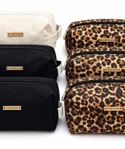 Neceser mediano con guata blanco, negro, animal print