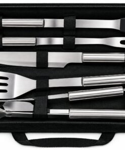 Set asado acero con estuche x5