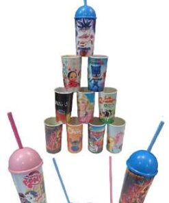 Vaso infantil con tapa esfera y sorbete