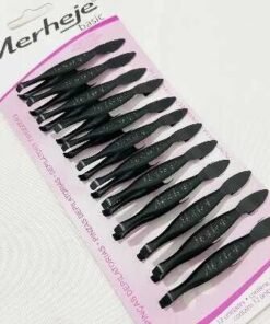 Pinza de depilar negra en blister x 12