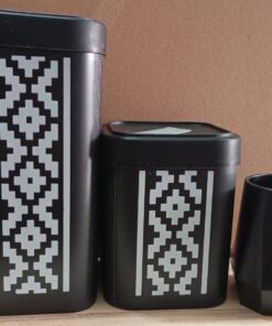 Set matero cuadrado guarda Pampa Yerba negro (58256)