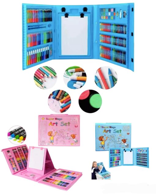 Set de arte maleta super mega c/208 piezas