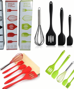 Set de 5  utensillos de cocina de silicona