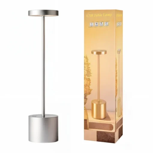 Lampara mesa 35c acero touch USB